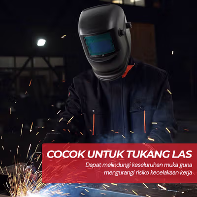 TaffGUARD DEKO Helm Las Otomatis Auto Darkening Welding Helmet - HW24 - Black — gambar 2