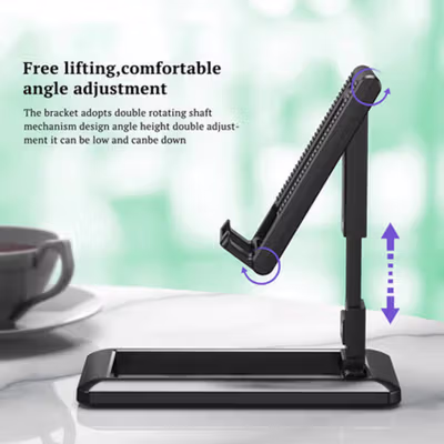 Cmaos Smartphone Holder Foldable Stand Bracket - T2 - Black — gambar 2