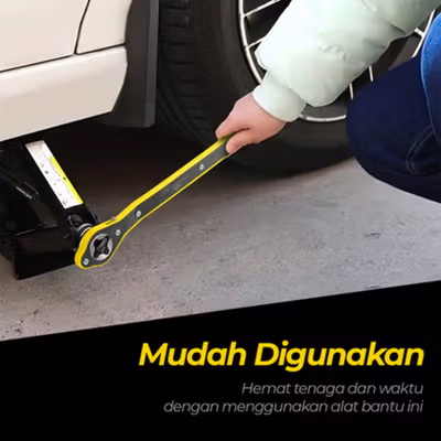 OTOHEROES Kunci Pas Dongkrak Mobil Ratchet Wrench Rocker - GS205 - Black — gambar 2