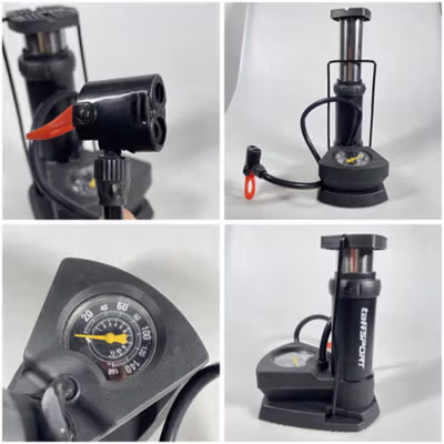 TaffSPORT Pompa Angin Sepeda Portable Pump 160 PSI with Gauge - PM55 - Black — gambar 2