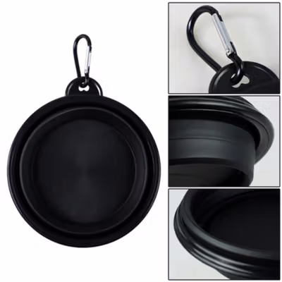 BaoRun Wadah Makanan Anjing Lipat Bowl Foldable Collapsible - ST366 - Black — gambar 2