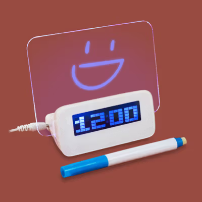 Satzuma Jam LCD Display Alarm Clock with Memo Board - 003 - White — gambar 2