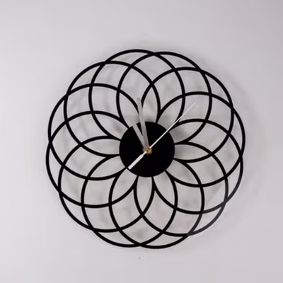 VOSARREA Jam Dinding Quartz Creative Design Ring 30CM - E161 - Black — gambar 2