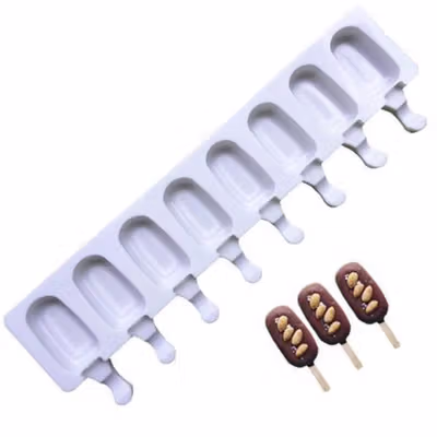 Allforhome Cetakan Es Krim 8 Grid with Popsicle Sticks - JS282 - White — gambar 2