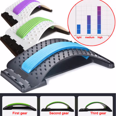 Amkee Alat Terapi Punggung Lumbar Spinal Support Waist Relax - H00310 - Black/Green — gambar 2