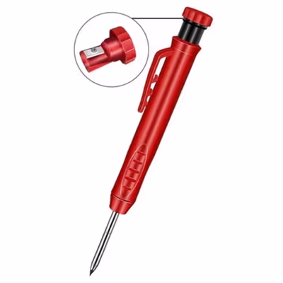 BAILE Pensil Tukang Mekanik Carpenter Marking Pencil with Refill 6 PCS - B15322 - Black — gambar 2
