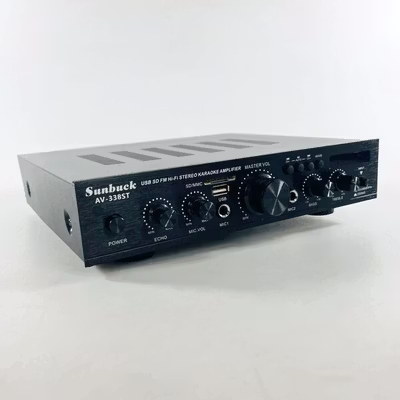 Sunbuck Audio Amplifier Bluetooth EQ Karaoke Home Theater FM 2000W - AV-338ST - Black — gambar 2