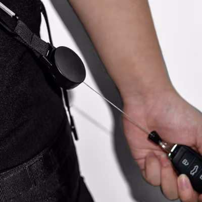 Taffware Gantungan Kunci Retractable Carabiner Steel Wire - SN40 - Black — gambar 2