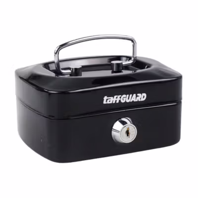 TaffGUARD Kotak Brankas Uang Safebox Key Lock 12.5x9.5x6cm - JJZS66 - Black — gambar 2