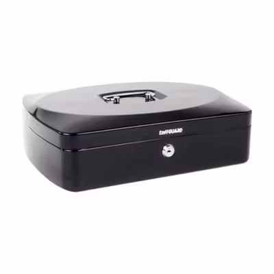 TaffGUARD Kotak Brankas Uang Perhiasan Cash Safebox Key Lock 33x24x9cm - JJZS66 - Black — gambar 2