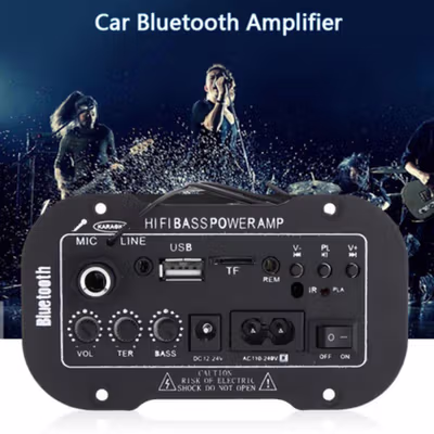 Alphun Amplifier Board Audio Bluetooth USB Radio TF DIY 25 W - GD-01 - Black — gambar 2