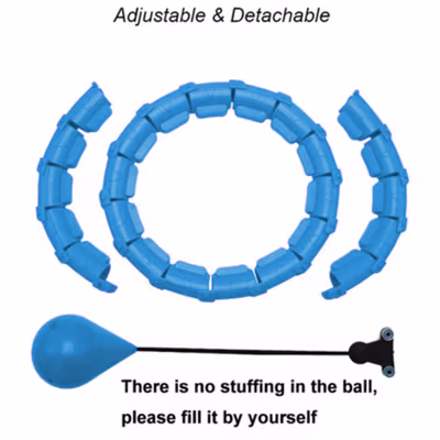 RUNASK Alat Fitness Cincin Pelangsing Hula Hoop Waist Adjustable - RK013 - Blue — gambar 2