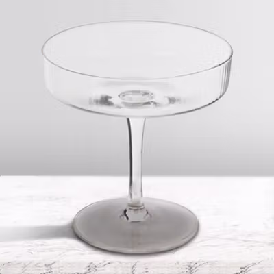 One Two Cups Gelas Kaca Aesthetic Pudding Es Krim Stripe Dessert Glass 220ml - L005 - Transparent — gambar 2