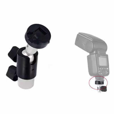 BINYEAE Dudukan Flash Kamera Hot Shoe Ball for Studio Tripod Type D - QM3623 - Black — gambar 2