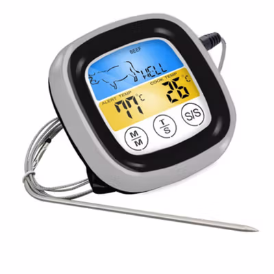 Anpro Termometer Makanan Digital Daging Kopi Susu Touch Screen 1 Probe - HY-2702 - Black — gambar 2