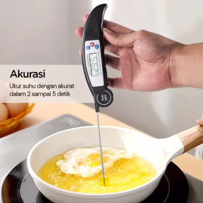 Anpro Termometer Makanan Digital Daging Kopi Susu Foldable 1 Probe - BW-188 - Black — gambar 2