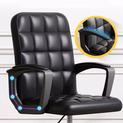 Comfort Kursi Kerja Kantor Office Chair Lift Swivel Leather - C032 - Black — gambar 2