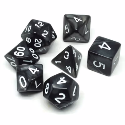 Dadu Dungeons & Dragons Polyhedral Board Game Dice Set - Black — gambar 2