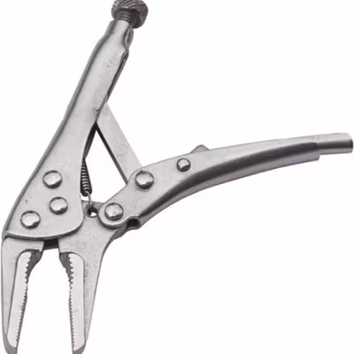 LAOA Tang Multifungsi Pliers Manual Mouth C Type Needle Nose 5 Inch - L100 - Silver — gambar 2