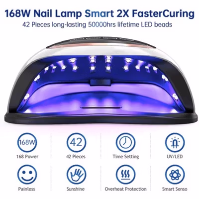 BLUEQUE Pengering Kutek UV Lamp Nail Dryer 168W - BQV3 - White — gambar 2