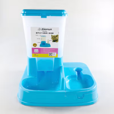 TaffHOME Tempat Makan Anjing Kucing Pet Food Dispenser - PET0640 - Blue — gambar 2