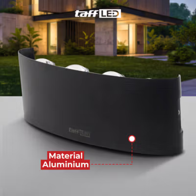 TaffLED Lampu Hias Dinding Outdoor Waterproof Warm White 3500K 8W - RL-B15 - Black — gambar 2