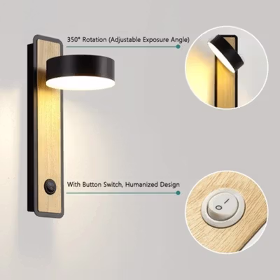 TaffLED Lampu Dinding Hias Minimalis LED Night Light 7W Warm White - 6715 - Black — gambar 2