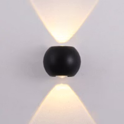 Winlams Lampu Dinding Hias Outdoor Minimalis Waterproof Warm White 6W - WD080 - Black — gambar 2