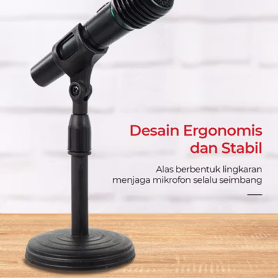 TaffSTUDIO Stand Mikrofon Desktop Disc Microphone Adjustable Height - L3 - Black — gambar 2