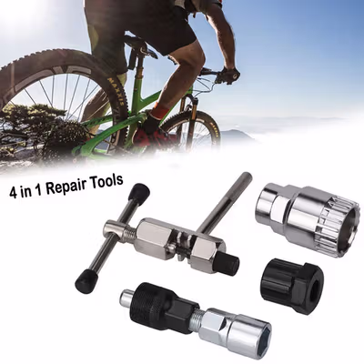 TaffSPORT 4in1 Perlengkapan Reparasi Rantai Sepeda Chain Socket Tool - BT2919 - Silver — gambar 2