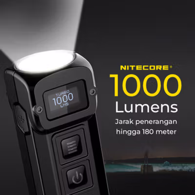 NITECORE Senter LED Mini USB Recharge Cree XP-L HD V6 1000 Lumens - TUP - Black — gambar 2