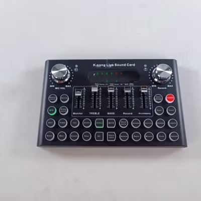 Woopower Mixer USB Sound Card Amplifier Bluetooth Live Broadcast - F8 - Black — gambar 2