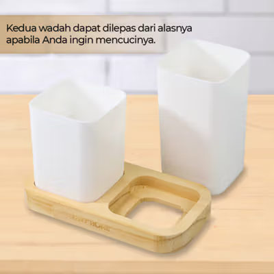 TaffHOME Rak Organizer Dapur Tempat Sendok Garpu 2 Box - LL251 - White — gambar 2