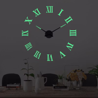 TaffHOME Jam Dinding Besar DIY Giant Clock Glow in The Dark 90-100cm - DIY-106 - No Color — gambar 2