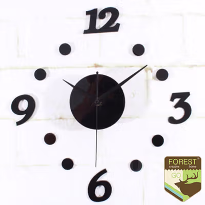 Taffware Jam Dinding DIY Giant Clock Creative Design 30cm - DIY-06 - Black — gambar 2
