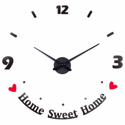 Geekman Jam Dinding Besar DIY Giant Home Sweet Home 120 cm - DIY-203 - Black — gambar 2