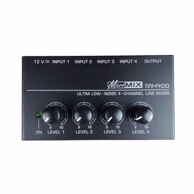 TaffSTUDIO Professional Ultra-compact Karaoke Mixer Amplifier 4 Ch - MH400 - Black — gambar 2