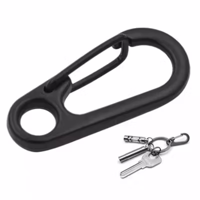TaffSPORT Karabiner Mini D-type Hanging Keychain EDC Outdoor Metal - AT36 - Black — gambar 2