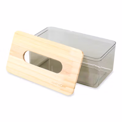 TaffHOME Kotak Tisu Kayu Nordic Minimalist Tissue Box Large - ZJ011 - Gray — gambar 2