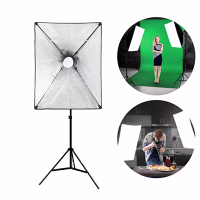 TaffSTUDIO Payung Softbox Reflektor 80x80cm E27 Single Socket - LD-TZ206 - Black — gambar 2