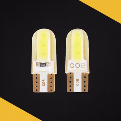 Lampu Depan Mobil COB LED Headlight T10 W5W Cool White 6500K 12V 2 PCS - T10-W5 - White — gambar 2