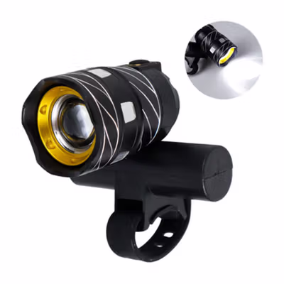 TaffLED Lampu Depan Sepeda LED XML-T6 Rechargeable 1000 Lumens - ZK30 - Black — gambar 2