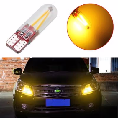 XIGYTE Lampu Depan Mobil Headlamp LED SMD T10 194 168 COB 12V - Yellow — gambar 2