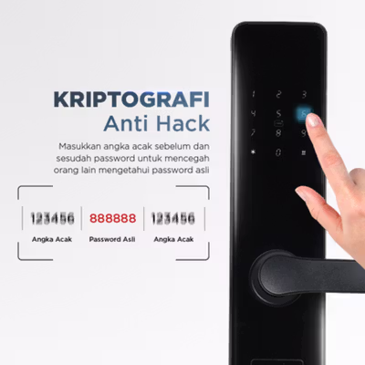 Ximiir Smart Door Lock Password Bluetooth Card Alarm TTLock - F8-TT-M - Black — gambar 2