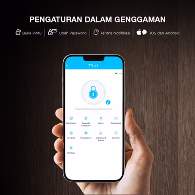 Ximiir Smart Door Lock Fingerprint Password Bluetooth Card TTLock - F8-TT-MF - Black — gambar 2