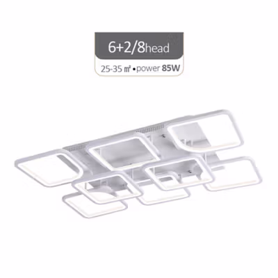 IRALAN Lampu Plafon LED Modern Chandelier Dimmable 3 Color 85W - 8626 - White — gambar 2