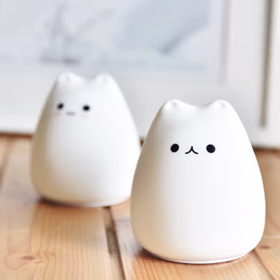 Little Cat Lampu Tidur LED Model Cute Cat RGB 5 Color 0.3W - LJC-124 - White — gambar 2