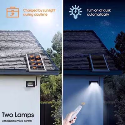OOBEST Lampu Dinding Solar Outdoor Sensor Cahaya IP67 44LED Cool White - OB44 - Black — gambar 2