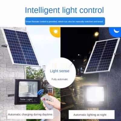 OOBEST Lampu Hias Dinding Outdoor Solar Sensor IP67 Cool White 60W - OB144 - Black — gambar 2