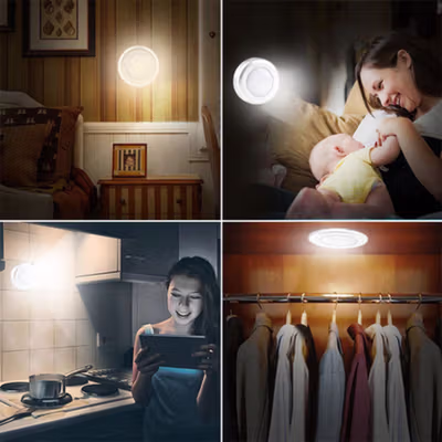 SEACAT Lampu Dinding Hias Rumah Mini Multifungsi Easy Touch Cool White - YJ-903-6 - White — gambar 2